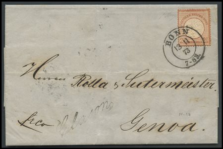 Germany, 1873. Reich. Letter from Bonn to Italy posted with an isolated N.18....