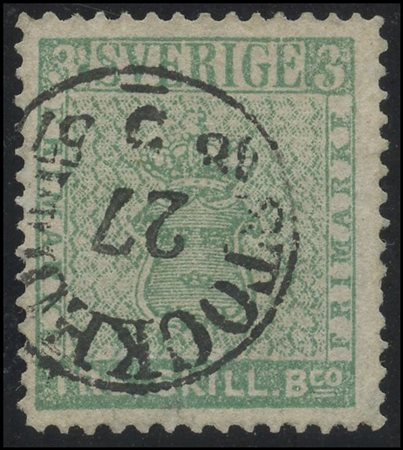 Sweden, 1855, N. 1/2 used. N.1 is signed in full by A. Diena. High-quality.