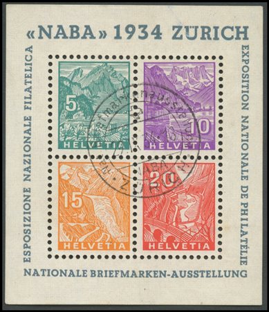 Switzerland, 1934, National Philatelic Exposition BF.1 with 1°Giorno...