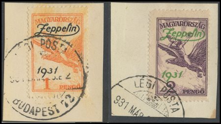 Hungary, 1931, Zeppelin N.A24/A25 on fragment.