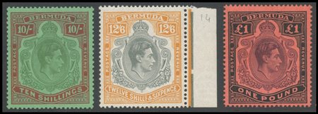 British Commonwealth, Bermuda, 1938. N. 110/121 (N. 113 is MH, the others are...