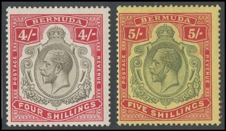 British Commonwealth, Bermuda, 1918. N.51b/55. N. 53,54 and 55 are certified...