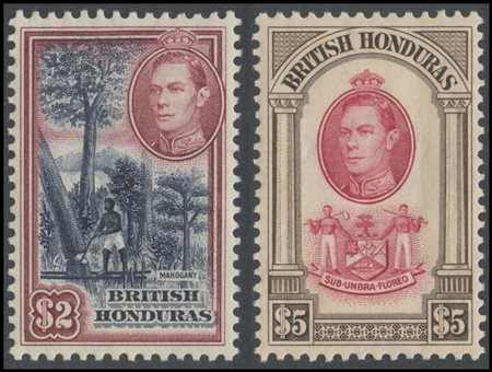 British Commonwealth, British Honduras, 1938. N.150/161 (MH) and 179/190...