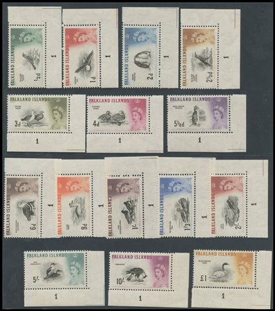 British Commonwealth, Falkland Islands, 1960 N.193/207. All from the corner...