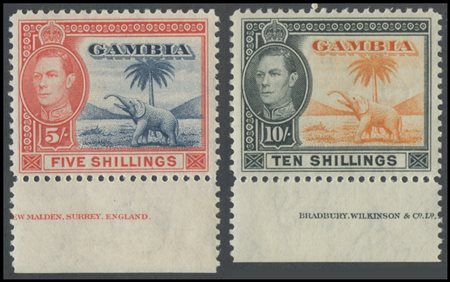 British Commonwealth, Gambia, 1938 N.150/161. High-quality, MNH.