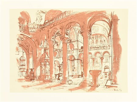 Moffri SAN MARCO - VENEZIA stampa su carta da Reader's Digest, cm 32x44 firma...