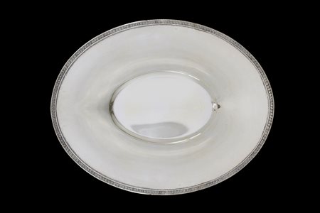 Piatto portadolci ovale in argento