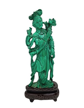 Guanyin in malachite