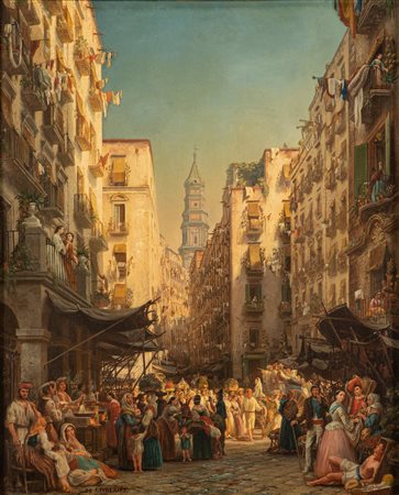 Ernest De Landerset (Friburgo 1832-Avignone 1907)  - Vita a Napoli nel 1842