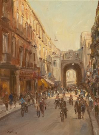 Antonio Martucci (Napoli 1934)  - Napoli, passeggio a Porta Nolana