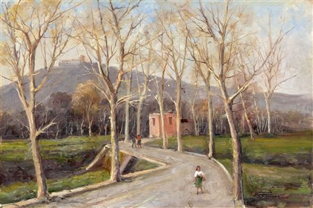 Vincenzo Canino (Napoli 1892-1978)  - Viale di campagna