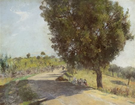 Giuseppe Casciaro (Ortelle 1863-Napoli 1945)  - “All’ombra, Casoli”, 1899