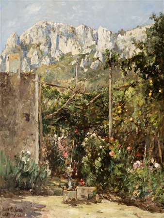 Fausto Pratella (Napoli 1888-1946)  - Capri, vista del monte Solaro da Matermania, 1943