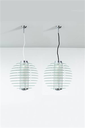 GIO PONTI<BR>Milano 1891 - 1979<BR>Coppia di lampadari mod. 0024