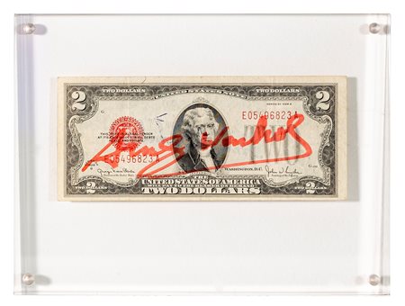 ANDY  WARHOL, 2 dollars (Thomas Jefferson), 1957