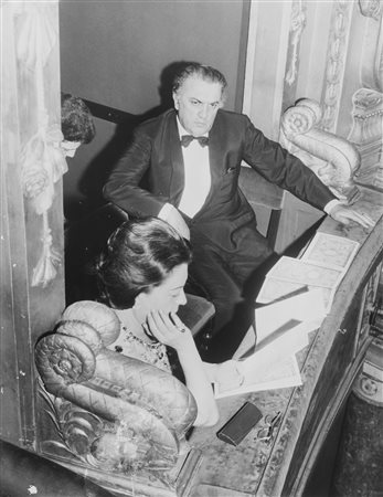 Franco Scafidi (1942)  - Federico Fellini e Giulietta Masina a Teatro Massimo di Palermo, 1960s