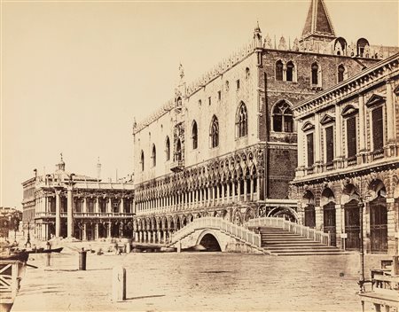 Domenico Bresolin (attribuito a) (1814-1890)  - Venezia, Palazzo Ducale e le prigioni, 1860s/1880s