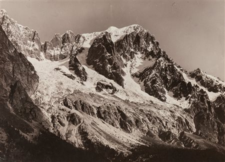 Jules Brocherel (1871-1954)  - Courmayeur, Grandes Jorasses da Val Ferret, 1940s