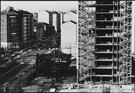 Carla Cerati (1926)  - Costruzione sede INPS in via Melchiorre Gioia, 1970s