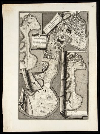 Giovanni Battista Piranesi (1720-1778): TAVOLA IV DA "IL CAMPO MARZIO DELL' ANTICA ROMA"