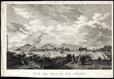 Louis Joseph Masquelier (1741-1811) Atlas du Voyage de la Perouse: VUE DE MACAO EN CHINE