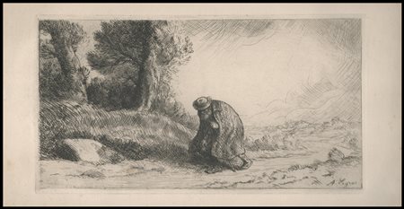 Alphonse Legros (1837-1911): UN VAGABOND PASSANT DANS UNE RUELLE