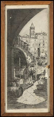 Guido Colucci (1877-1949): PONTE DEL RIALTO A VENEZIA, 1907