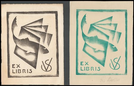 Renato Righetto (Renato Di Bosso) (1905-1982): LOTTO DI DUE EX LIBRIS