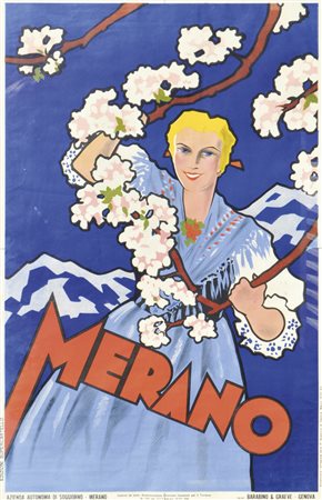 Edizioni Supercartello Manifesto "Merano", 1935;Litografia, 96,5 x 62 cm, in...