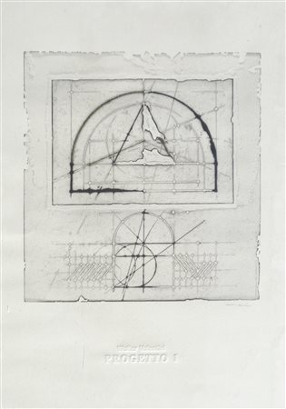 Walter Valentini (Pergola 1928 - Mailand/Milano 2022) Progetto 1;Litografia...