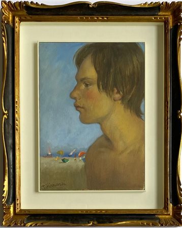 Nino Tirinnanzi “Ritratto di ragazzo a Forte dei Marmi” 1966