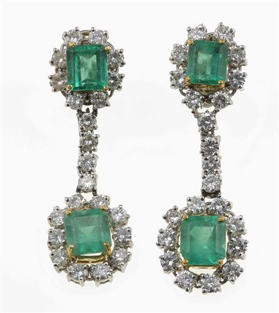 Orecchini con smeraldi Colombia e diamanti