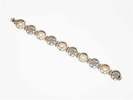 Bracciale "stella di David" con piccoli diamanti