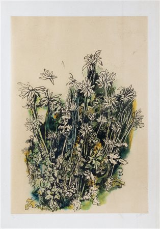 Renato Guttuso (Bagheria 1911-Roma 1987)  - Fiori, 1986