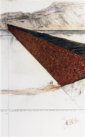 Christo (Gabrovo 1935-New York  2020)  - Ten million oil drums wall, Project fo the Suez Canal, 1972