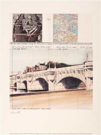 Christo (Gabrovo 1935-New York  2020)  - Pont Neuf, wrapped, project for Paris 1980, 2003