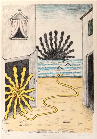 Giorgio de Chirico (Volos 1888-Roma 1978)  - Sole e mare, 1969