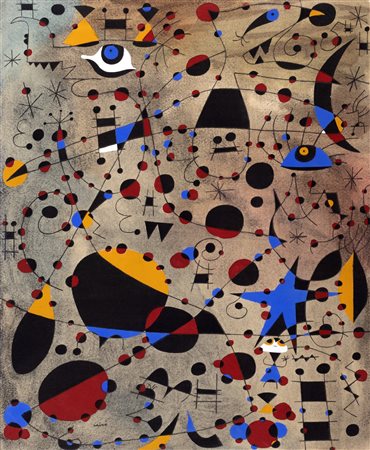 Joan Mirò (Barcellona 1893-Palma Di Maiorca 1983)  - Constellation, Le 13 L'échelle a frôlé le firmament, 1940 / '59