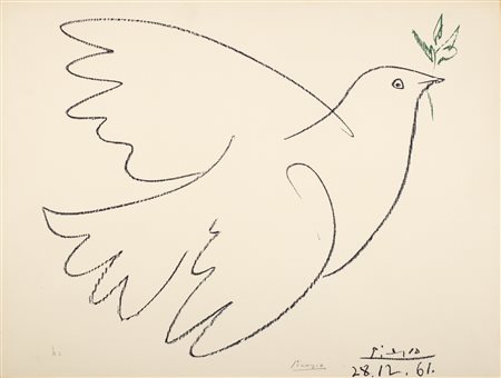 Pablo Picasso (Malaga 1881-Mougins 1973)  - Colombe bleu, 1961