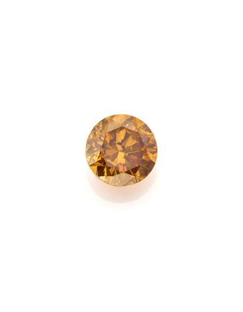 Diamante rotondo fancy deep yellow-orange di ct. 1,00. 

Accompagnato da diamon