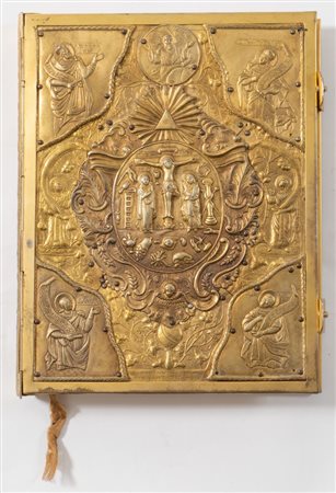Messale con copertina in bronzo sbalzato e dorato. Grecia, fine del XIX...