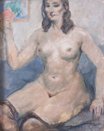 GILBERTO FILIBECK (Roma 1930) "Nudo femminile", 1999. Olio su tela. Cm...