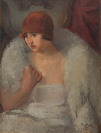 GINO MARZOCCHI (Molinella 1895 - Bologna 1981) "Ritratto di donna", 1924....