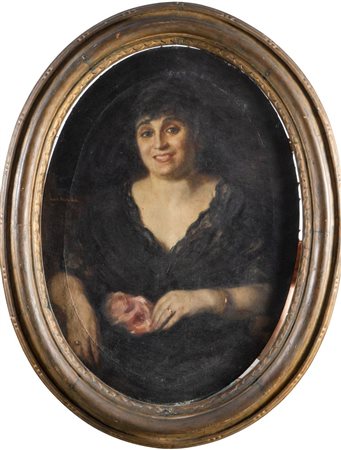 AMLETO MONTEVECCHI (Imola 1878 - Lugo 1964) "Ritratto di donna", 1921. Olio...