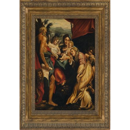 OLIO SU METALLO, Madonna con bambino