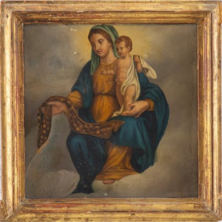 SCUOLA SICILIANA DEL XIX SECOLO, Madonna con bambino