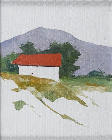 DIPINTO CASA IN MONTAGNA DI NANI RAZETTI, 1971