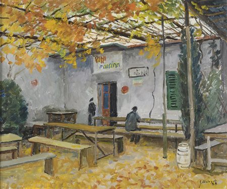 DIPINTO OSTERIA DI GIUSEPPE MALAGODI, 1958