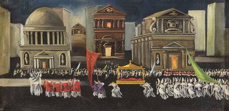 DIPINTO PROCESSIONE DI ALDO PAGLIACCI, 1979