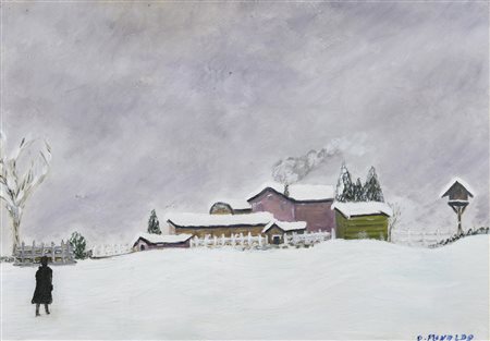 DIPINTO PAESAGGIO INNEVATO F.TO D. MONALDO